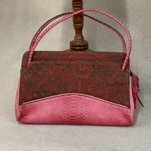 Elegant Pink and Brown Handbag